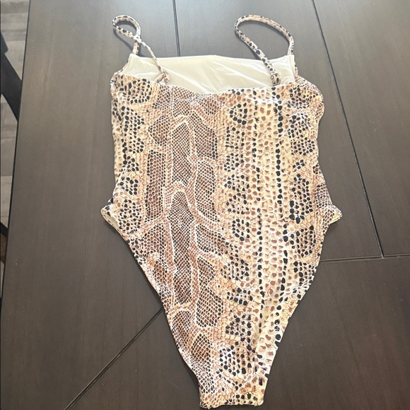 Vitamin A Beige Snake Print One-Piece Swimsuit - Picture 3 of 3